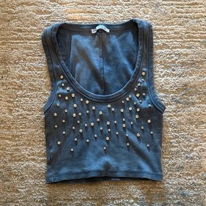 Zara Embellished Blue tank top size small